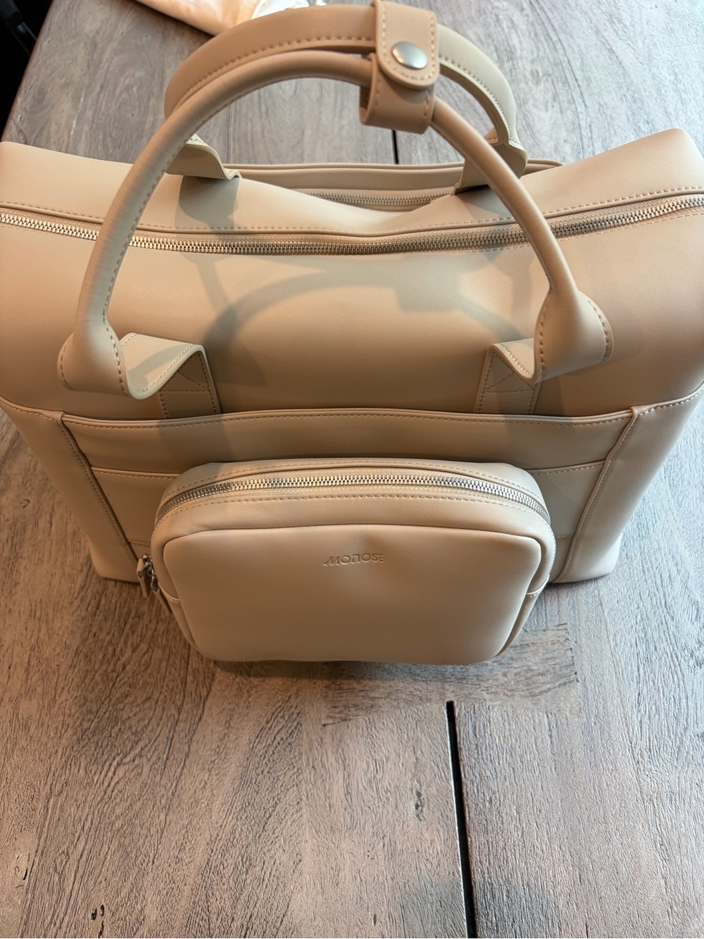 Monos Metro Duffel in Ivory Vegan Leather